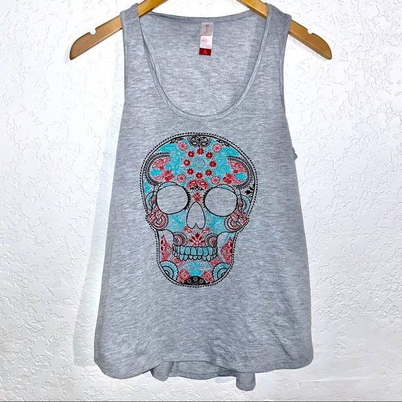 No Boundaries Tops - No Boundaries Candy Skull Tank Top